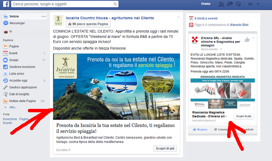 pubblicità facebook cilento salerno
