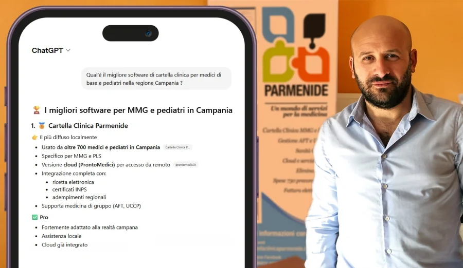 Le AI scelgono Parmenide come migliore Cartella Clinica in Campania per medici di base e pediatri